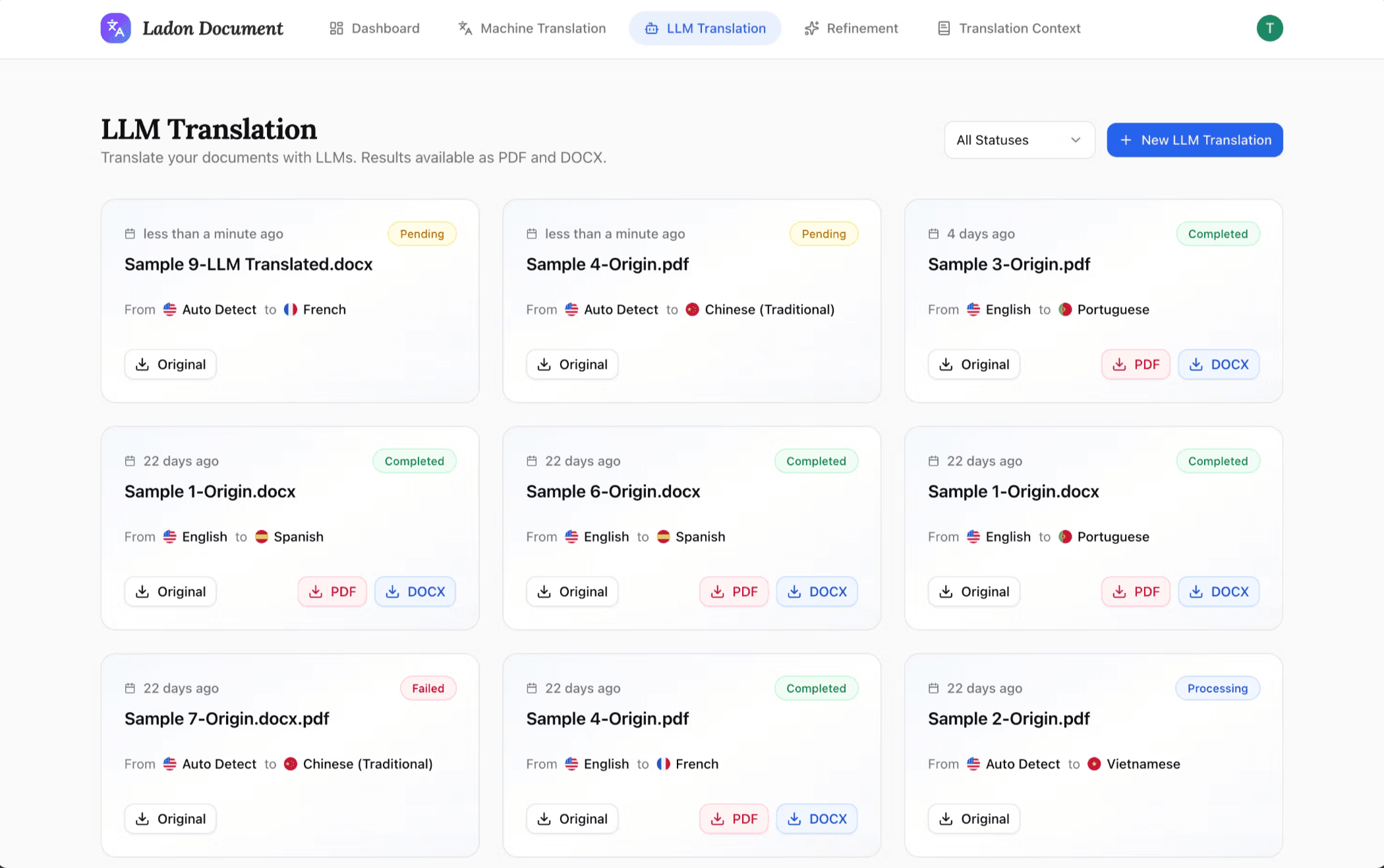 Ladon Document Translation